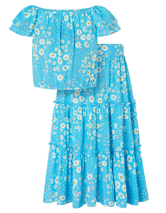 Daisy Top and Skirt Co-Ord Set, Blue (BLUE), large