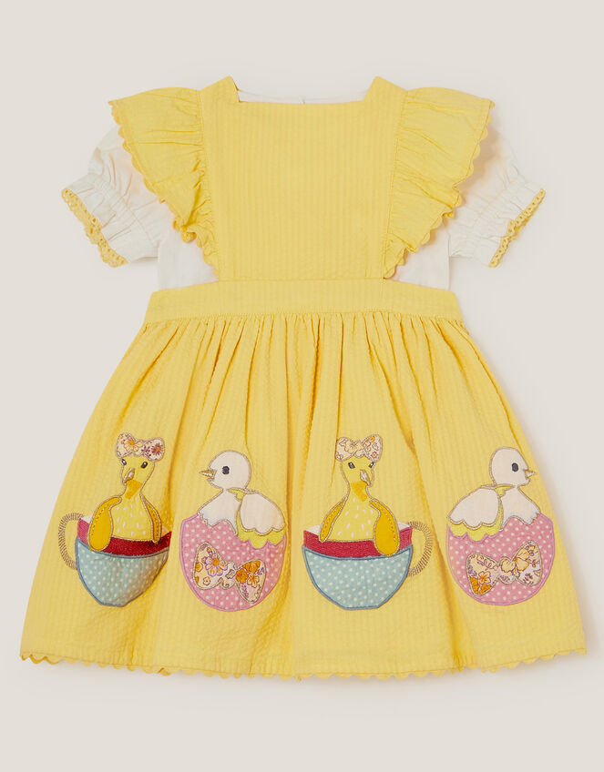 Baby Duck Pinafore Dress, Yellow (YELLOW), large