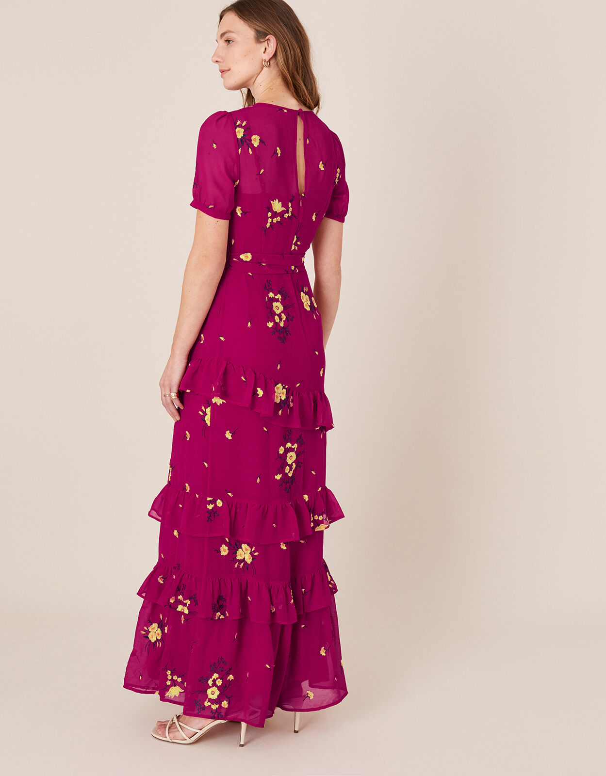 Floral frill maxi dress Clearance