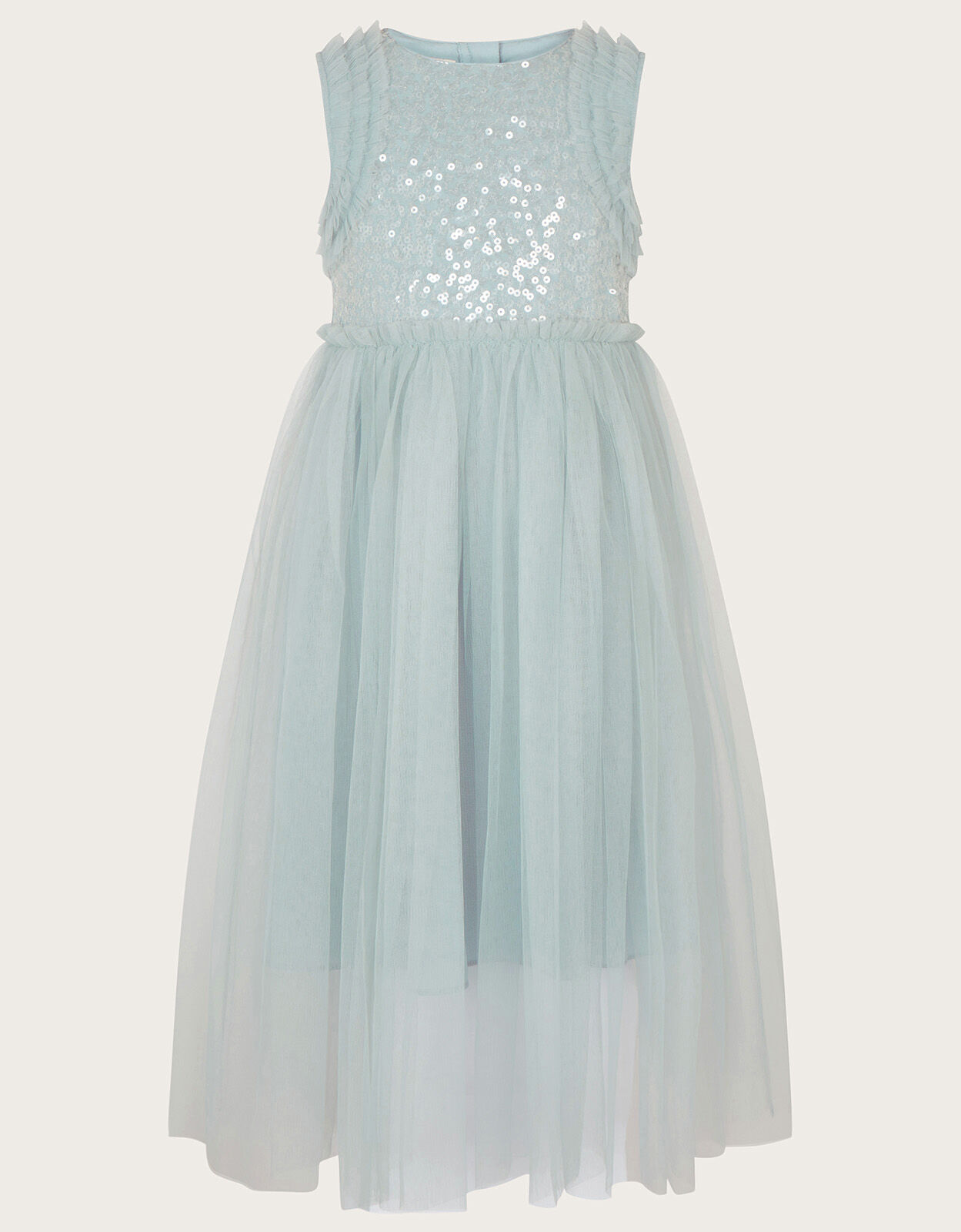 Priscilla Sequin Ruffle Dress Blue