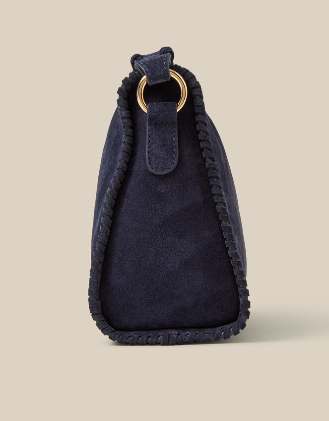 Della Suede Handbag, Blue (NAVY), large