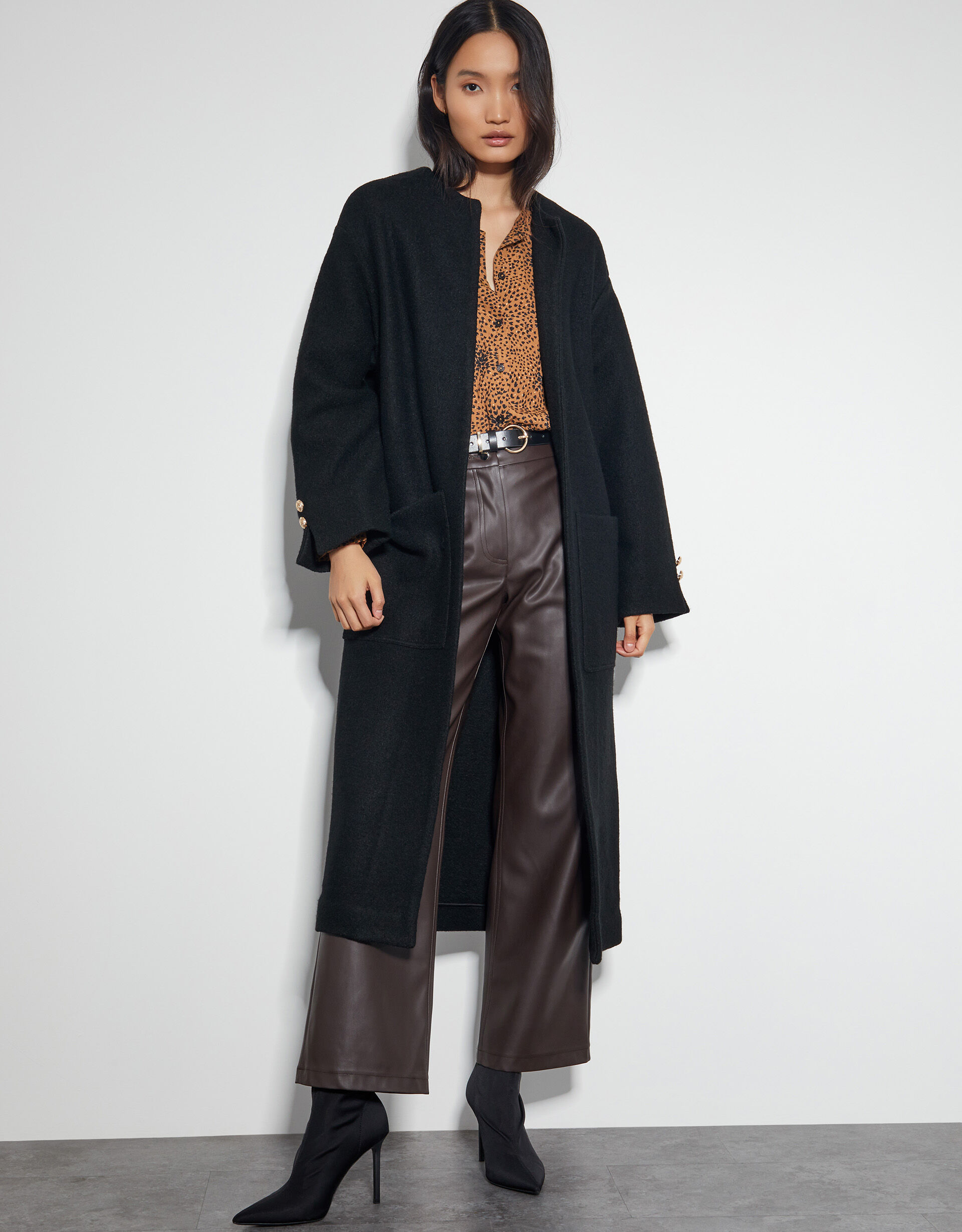 Wendy Open Front Knit Coat Black Knitwear Monsoon UK