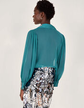 Lorenna Embellished Blouse, Teal (TEAL), large