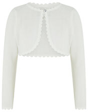 Niamh Sparkle Knit Cardigan with Crystal Button, Ivory (IVORY), large