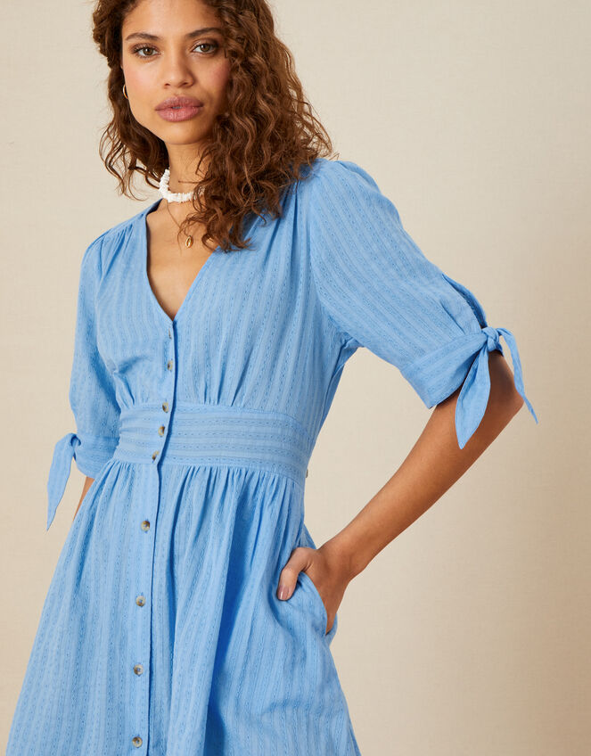 Dolly Dobby Stripe Short Dress, Blue (BLUE), large