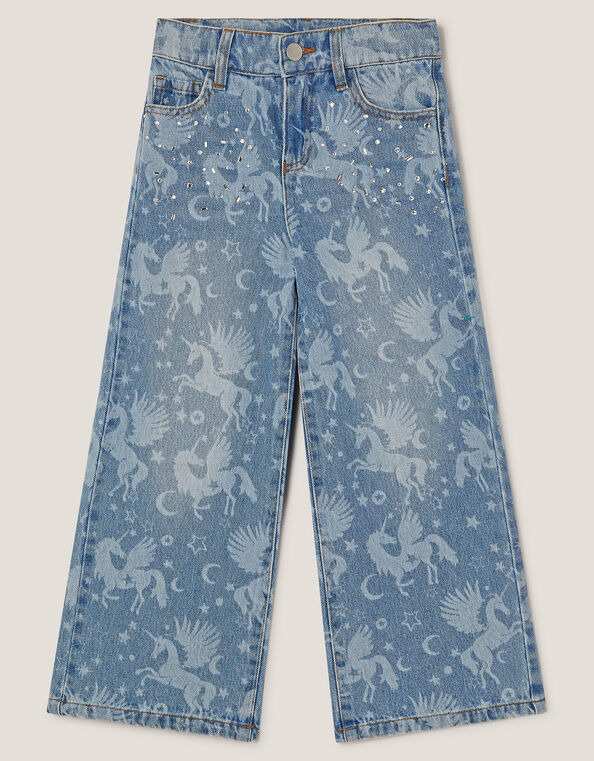 Unicorn Wide Leg Jeans, Blue (BLUE), large