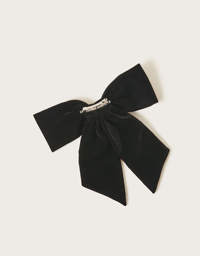 Diamante Bow Clip, Black (BLACK), large