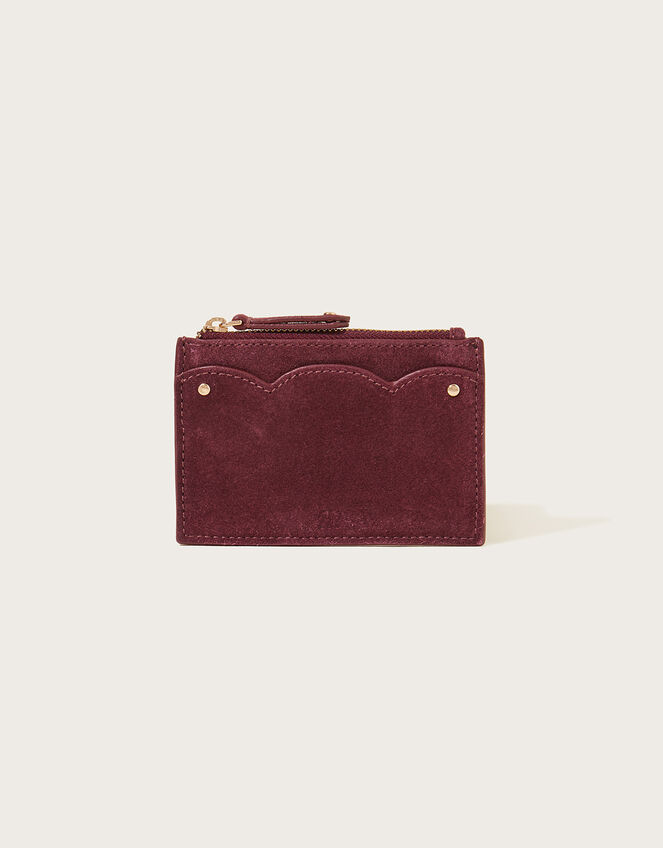 Scallop Suede Card Holder, , large