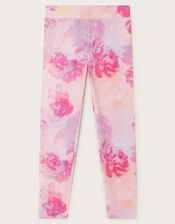 Digital Print Floral Leggings, Pink (PINK), large