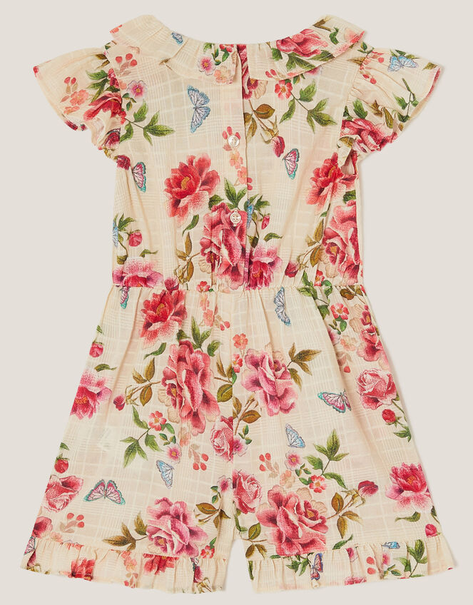 Baby Artisan Rose Print Romper, Ivory (IVORY), large