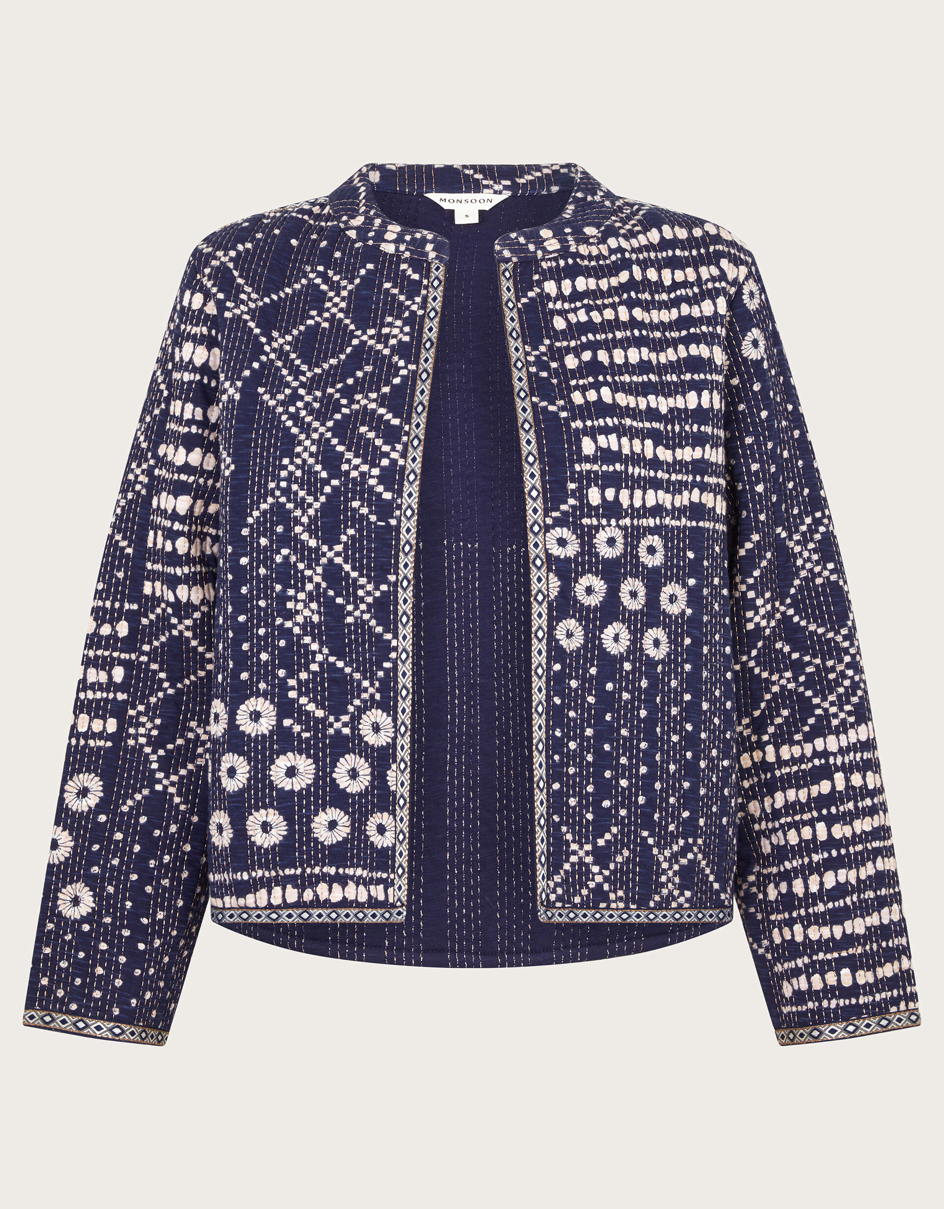 Cream cindy printed jacket hot sale