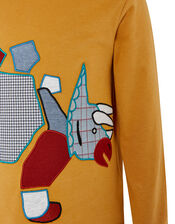 Dinosaur Long-Sleeve T-shirt, Yellow (MUSTARD), large