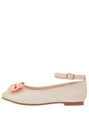 Bow Ballerina Flat Shoes, Pink (PALE PINK), large