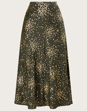Suki Foil Spot Skirt, Green (KHAKI), large