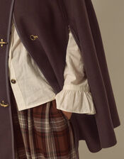 Leia Cape Coat, Brown (CHOCOLATE), large