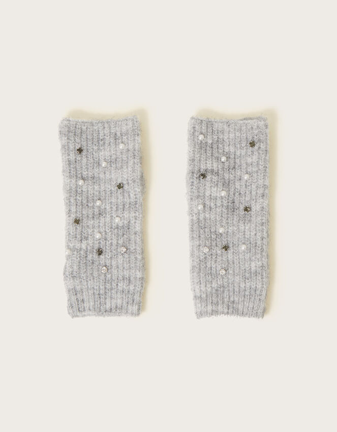 Fingerless Knit Gloves, , large