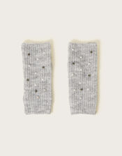 Fingerless Knit Gloves, , large