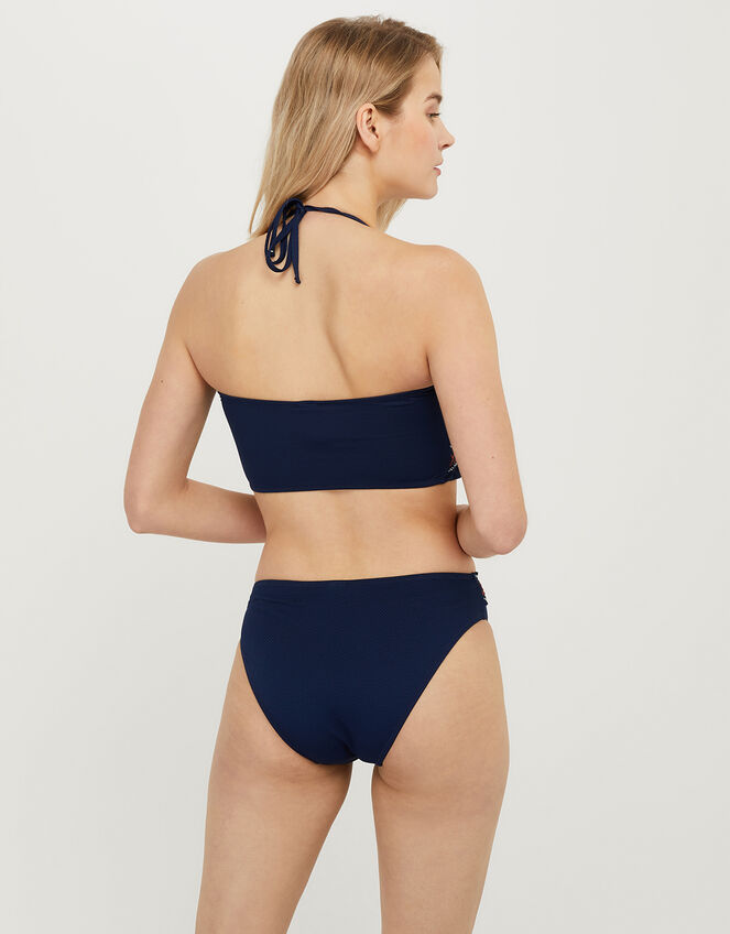 Nala Bandeau Smock Bikini Top with Recycled Polyester, Blue (NAVY), large
