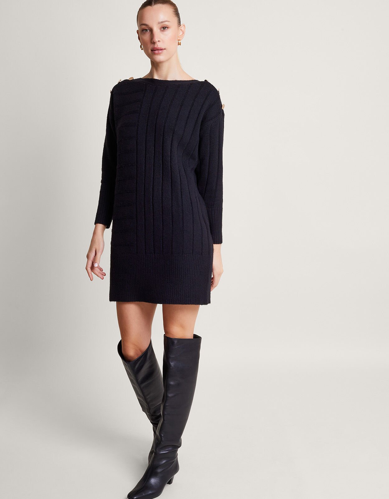 Jo Mini Jumper Dress Black Day Dresses Monsoon UK