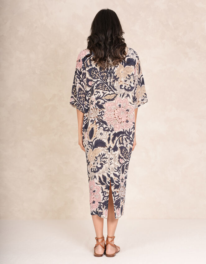 One Hundred Stars Rachel Floral Midi Dress, Brown (TAUPE), large