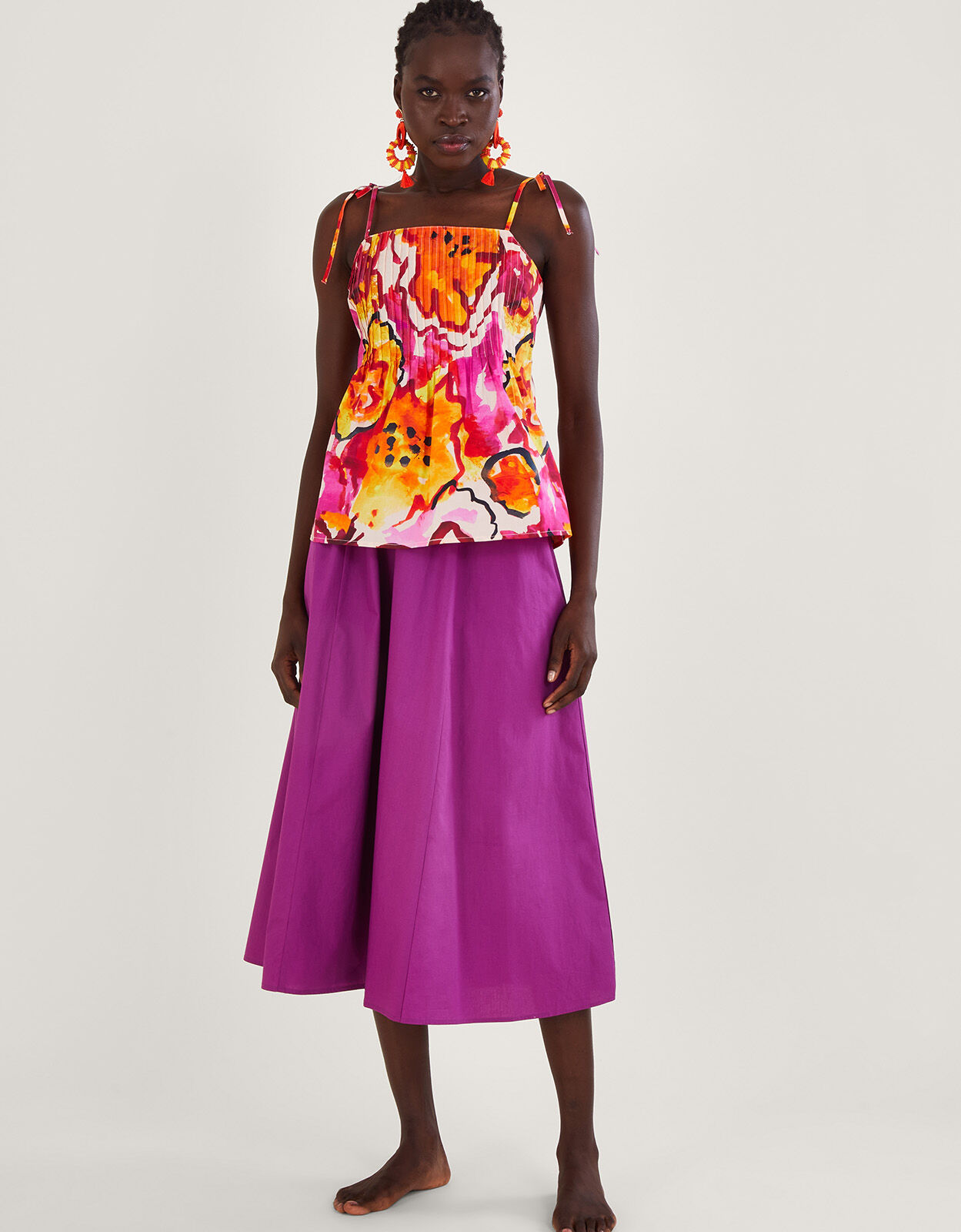Patsey Flared Midi Skirt Purple