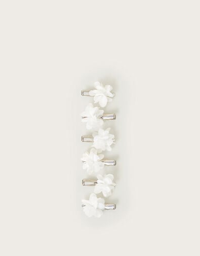 6-Pack Corsage Bridesmaid Hair Clips, Ivory (IVORY), large