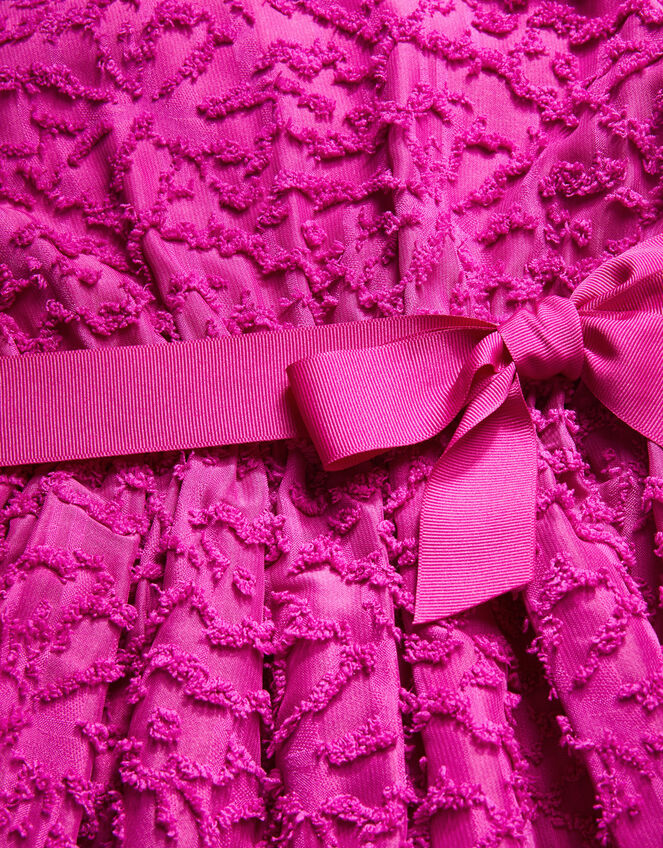 Textured Bow Waist Dress, Pink (MAGENTA), large