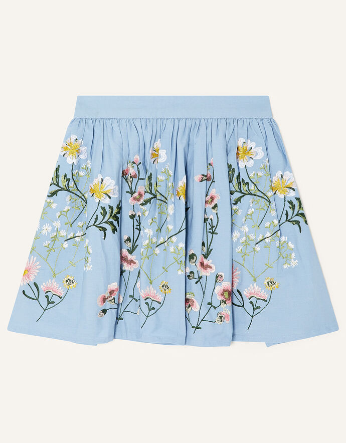 Blue Mirage Crystal Embroidered Skirt