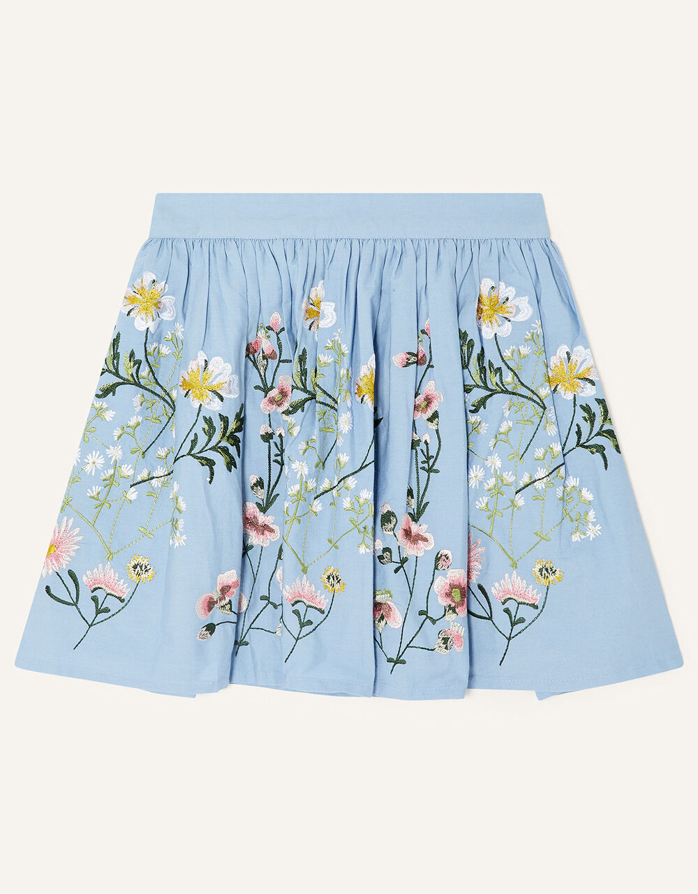 Children Girls 3-12yrs | Boutique Meadow Embroidered Skirt Blue - NT75464