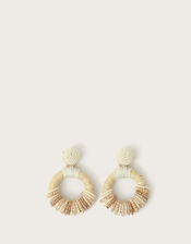 Raffia Mixed Bead Earrings, , large