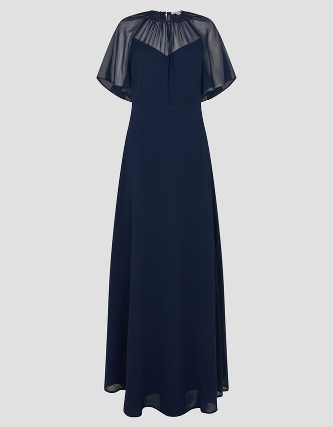 Mona Angel Sleeve Maxi Dress, Blue (NAVY), large