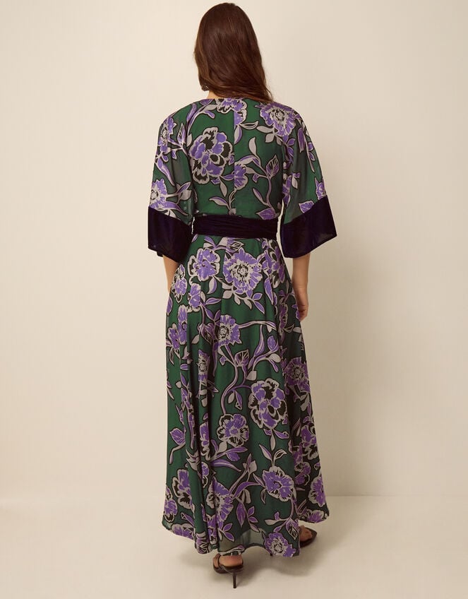 Willow Floral Print Midi Dress, Green (GREEN), large