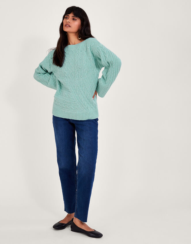 Satu Stitch Jumper Green