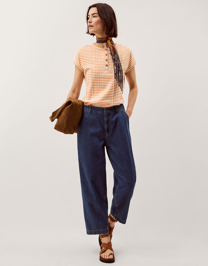 Selena Stripe Jersey T-Shirt Ivory