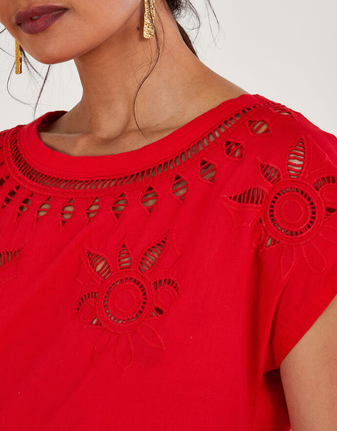 Floral CutOut TShirt Red Tops & Tshirts Monsoon UK.