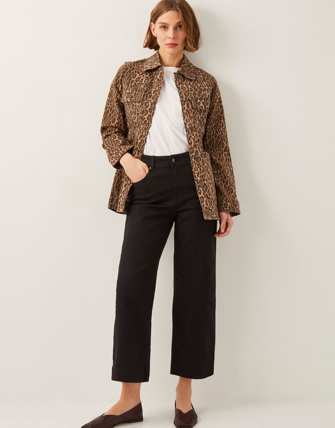 Hallie Regular Crop Wide Leg Jeans Black