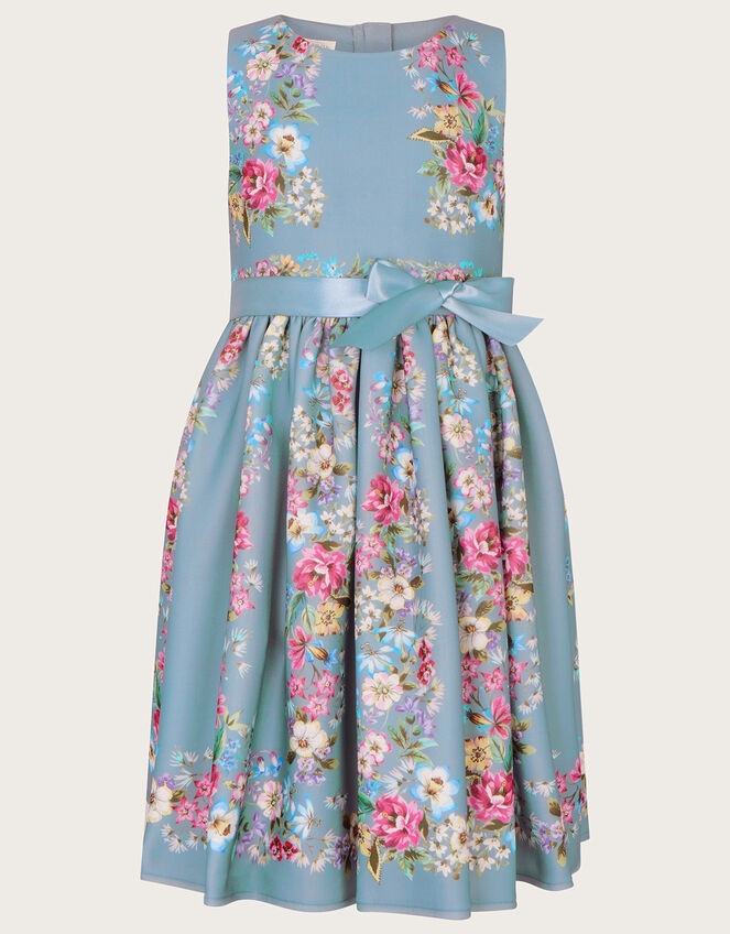 Suzie Floral Scuba Party Dress, Green (GREEN), large