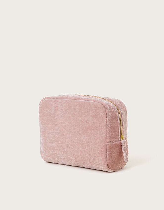 Initial Embellished Make Up Bag, Pink (PINK), large