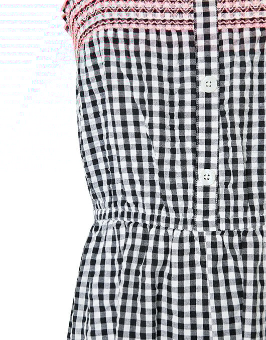 Serena Gingham Wide Leg Jumpsuit Black