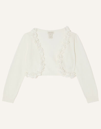 Baby Flora 3D Cardigan, Ivory (IVORY), large