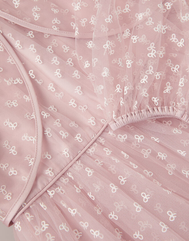 Bow Print Party Dress & Jacket, Pink (PINK), large