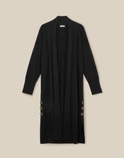 Sadie Knit Longline Cardigan, Black (BLACK), large
