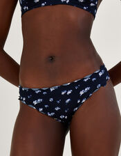 Batik Print Scallop Bikini Bottoms, Blue (NAVY), large