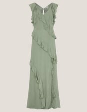 Romy Ruffle Maxi Dress, Green (SAGE), large