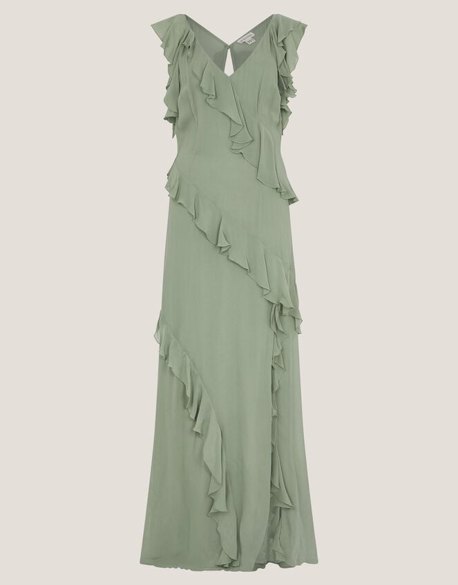 Romy Ruffle Maxi Dress, Green (SAGE), large