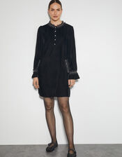 Beatrix Velvet Mini Dress, Black (BLACK), large
