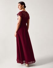 Monica Lace Bridesmaid Dress, Red (BURGUNDY), large