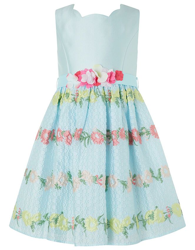 Ariella Floral Jacquard Dress, Blue (BLUE), large