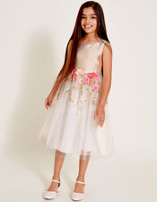 Maggie 3D Floral Dress, Ivory (IVORY), large