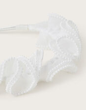 Pearly Ruffle Headband, , large